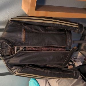 Leather motorcycle jacket